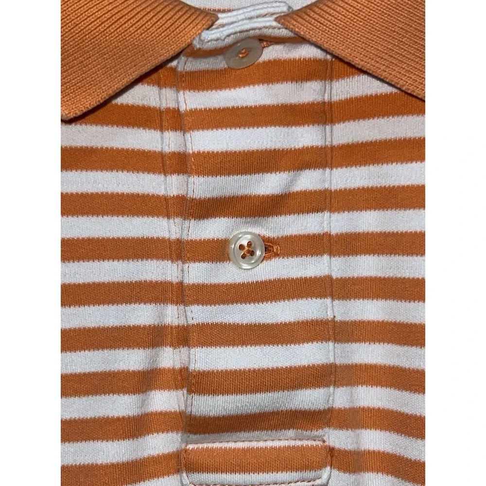 Polo Ralph Lauren Shirt Mens Medium Orange Striped Colorful Small Pony‎